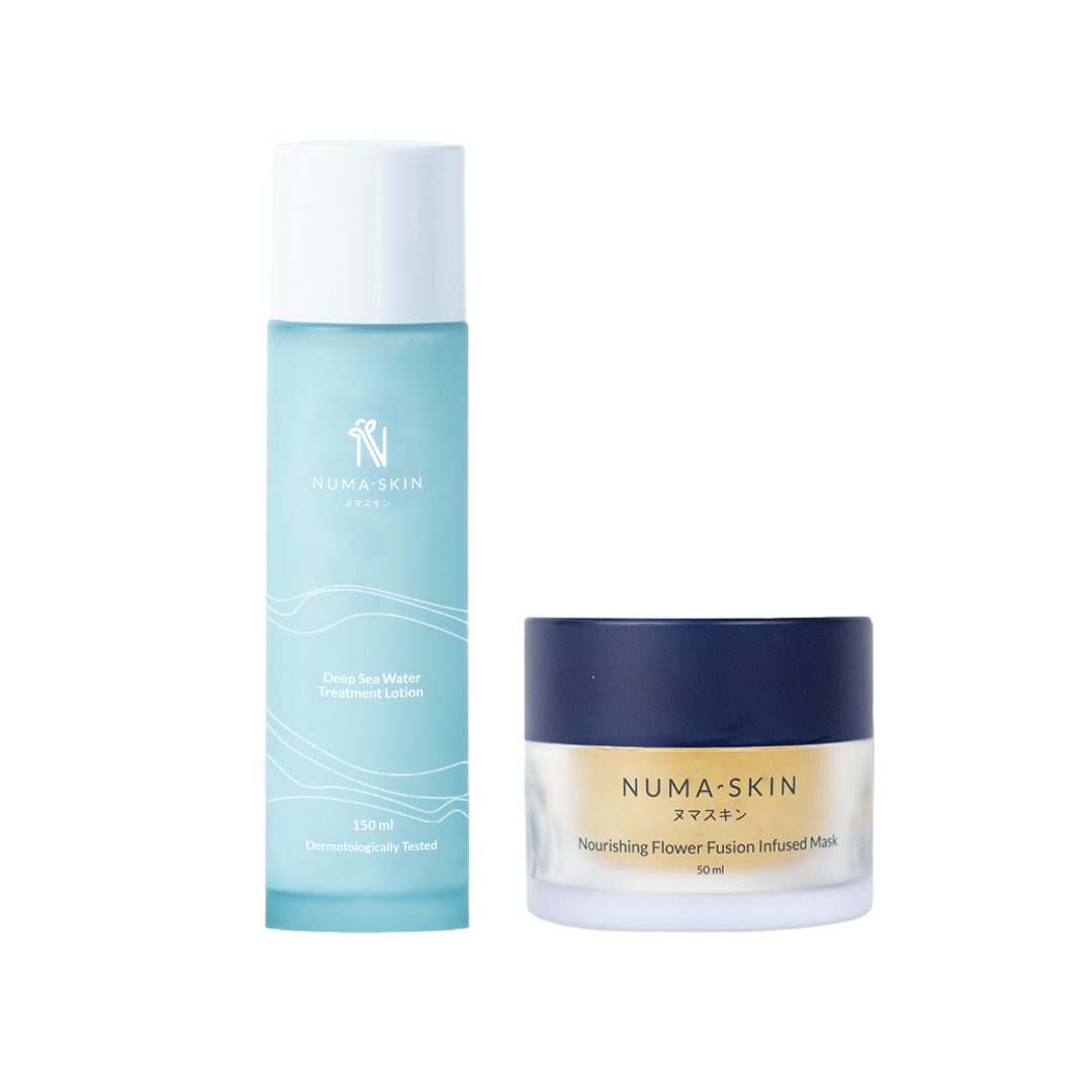 Bundling Deep Sea Water Treatment Lotion + Nourishing Fusion Flower Infused Mask / Bundling Brightening