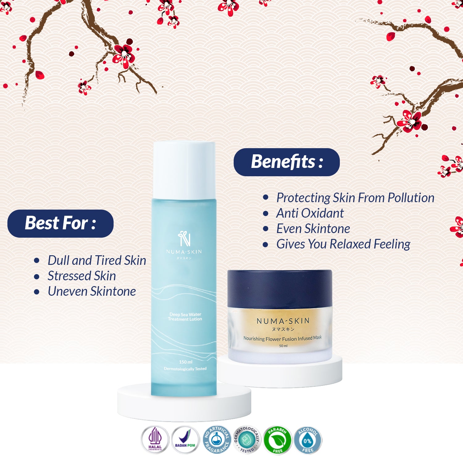 Bundling Deep Sea Water Treatment Lotion + Nourishing Fusion Flower Infused Mask / Bundling Brightening